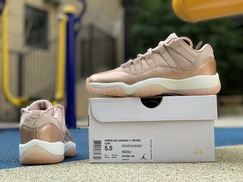 Authentic Air JORDAN 11 Low Rose Gold women